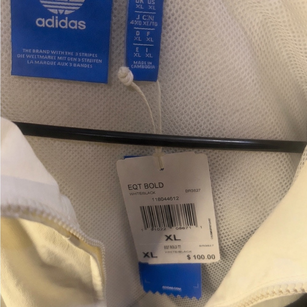 Adidas Originals EQT Bold Track Jacket White Black XL New With Tags - Picture 2 of 6